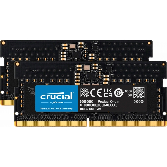 16GB (8GB x2) Crucial CT2K8G52C42S5 DDR5 5200MT/s Non-ECC Memory SODIMM