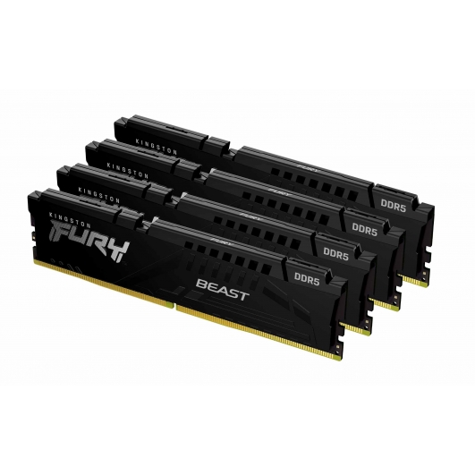 64GB (16GB x4) Kingston FURY Beast KF552C40BBK4-64 DDR5 5200MT/s Non-ECC Memory DIMM, XMP