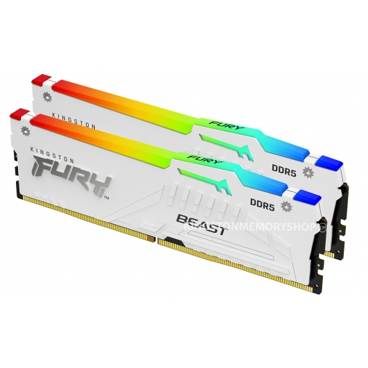 Kingston FURY Beast RGB KF560C30BWEAK2-64 64GB (32GB x2) DDR5 6000MT/s White Memory DIMM [EXPO]