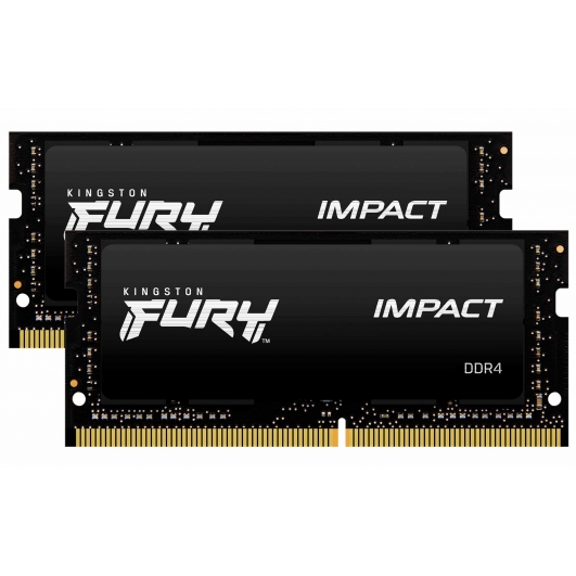 64GB (32GB x2) Kingston FURY Impact KF432S20IBK2/64 DDR4 3200MT/s Non-ECC Memory SODIMM, PNP