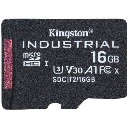 16GB Kingston Industrial Micro SD (SDHC) Card, U3, V30, A1, 100MB/s R, 80MB/s W