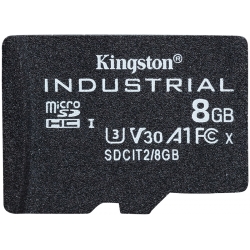 Kingston 8GB Industrial Micro SD (SDHC) Card U3, V30, A1, 100MB/s R, 80MB/s W, No Adapter