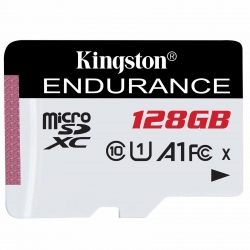 128GB Kingston High Endurance Micro SD (SDXC) Card, U1, A1, 95MB/s R, 45MB/s W