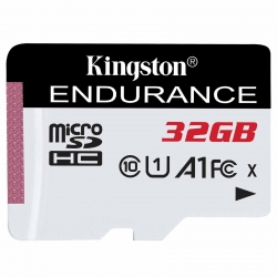 32GB Kingston High Endurance Micro SD (SDHC) Card, U1, A1, 95MB/s R, 30MB/s W