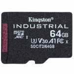 64GB Kingston Industrial Micro SD (SDXC) Card, U3, V30, A1, 100MB/s R, 80MB/s W