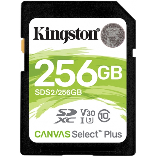 Kingston 256GB Canvas Select Plus SD Card - U3, V30, Up To 100MB/s