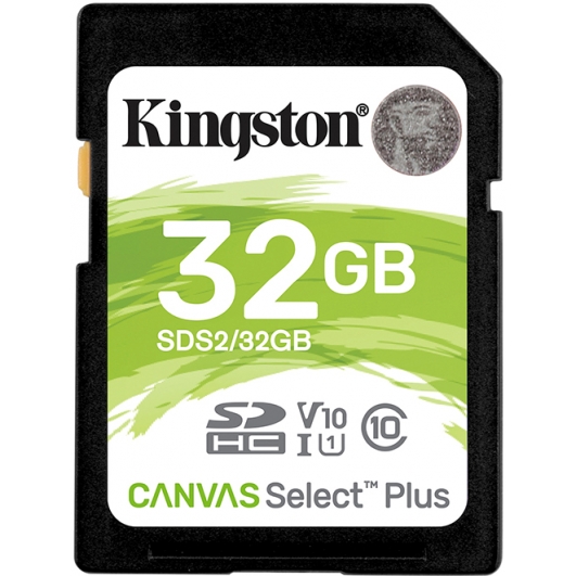 Kingston 32GB Canvas Select Plus SD Card - U1, V10, Up To 100MB/s