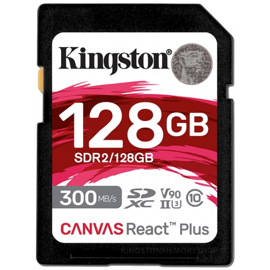 Kingston 128GB Canvas React Plus SD Card - U3, V90, Up To 300MB/s