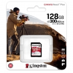 128GB Kingston Canvas React Plus SD (SDXC) Card, UHS-II, U3, V90, 300MB/s R, 260MB/s W