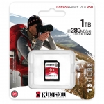 1TB (1000GB) Kingston Canvas React Plus SD (SDXC) Card, UHS-II, U3, V60, 280MB/s R, 150MB/s W