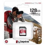 128GB Kingston Canvas React Plus SD (SDXC) Card, UHS-II, U3, V60, 280MB/s R, 100MB/s W