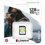 128GB Kingston Canvas Select Plus SD (SDXC) Card, U3, V30, 100MB/s R, 85MB/s W