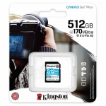 512GB Kingston Canvas Go Plus SD (SDXC) Card, U3, V30, A2, 170MB/s R, 90MB/s W