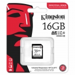 16GB Kingston Industrial SD (SDHC) Card, U3, V30, A1, 100MB/s R, 80MB/s W