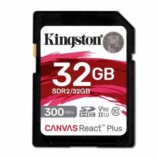 Kingston 32GB Canvas React Plus SD Card - U3, V90, Up To 300MB/s