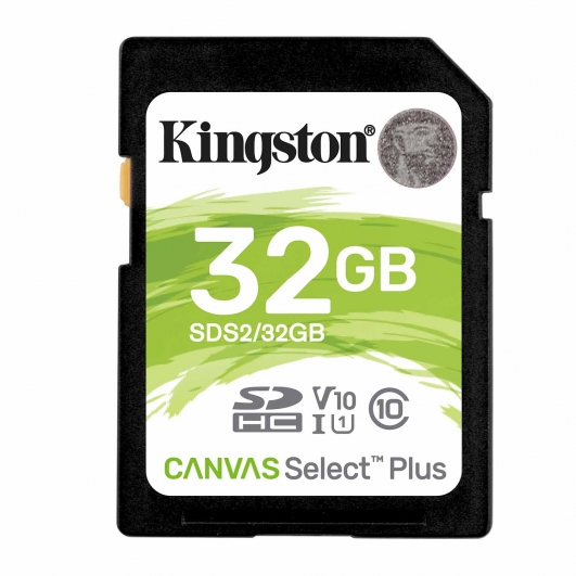 Kingston 32GB Canvas Select Plus SD Card - U1, V10, Up To 100MB/s