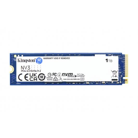 1.0TB (1000GB) Kingston NV3 M.2 (2280) PCIe NVMe Gen 4.0 (x4) SSD