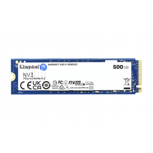 500GB Kingston NV3 M.2 (2280) PCIe NVMe Gen 4.0 (x4) SSD