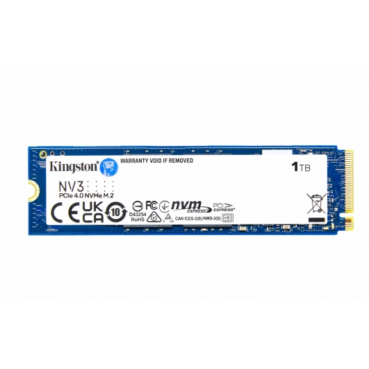 1.0TB (1000GB) Kingston NV3 M.2 (2280) PCIe NVMe Gen 4.0 (x4) SSD