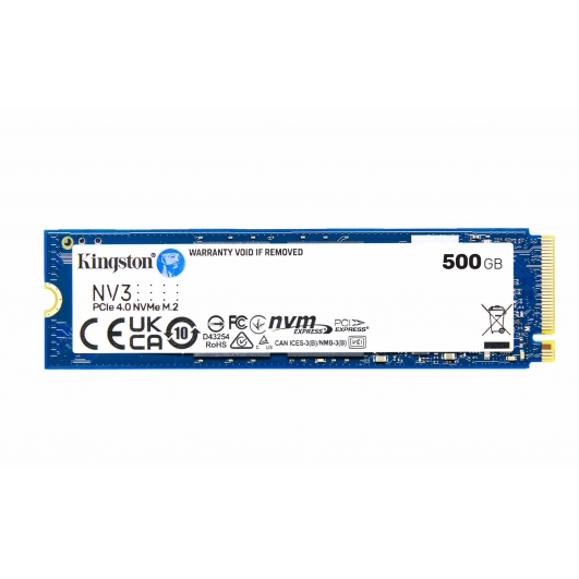 500GB Kingston NV3 M.2 (2280) PCIe NVMe Gen 4.0 (x4) SSD