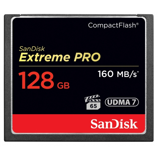 SanDisk 128GB Extreme Pro Compact Flash (CF) Memory Card - Up To 160MB/s