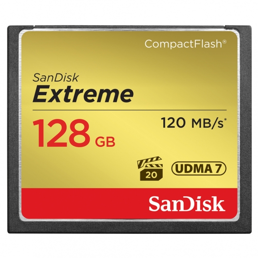 SanDisk 128GB Extreme Compact Flash (CF) Memory Card - Up To 120MB/s