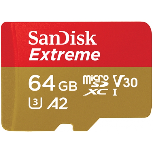 SanDisk 64GB Extreme Micro SD Card - U3, V30, A2, Up To 170MB/s