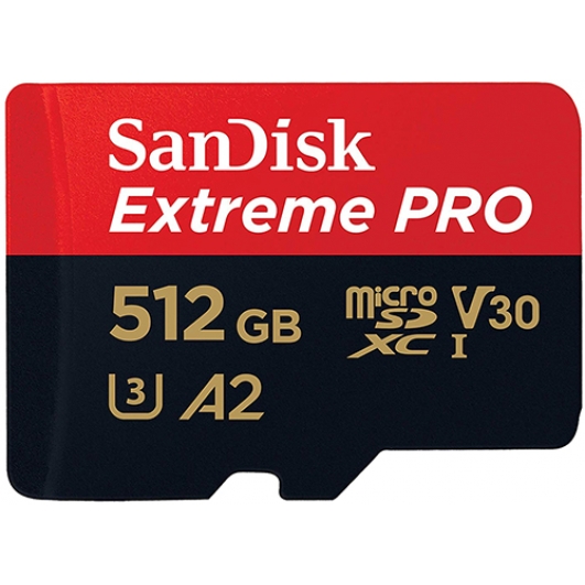 SanDisk 512GB Extreme Pro Micro SD Card - U3, V30, A2, Up To 200MB/s