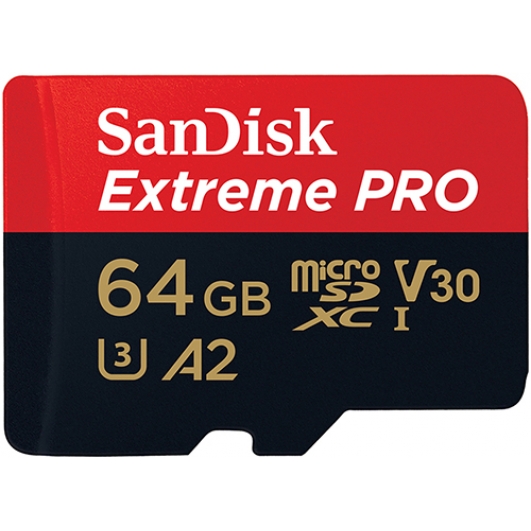 SanDisk 64GB Extreme Pro Micro SD Card - U3, V30, A2, Up To 200MB/s