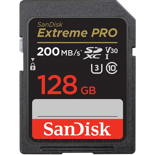 SanDisk 128GB Extreme Pro SD Card - U3, V30, Up To 200MB/s