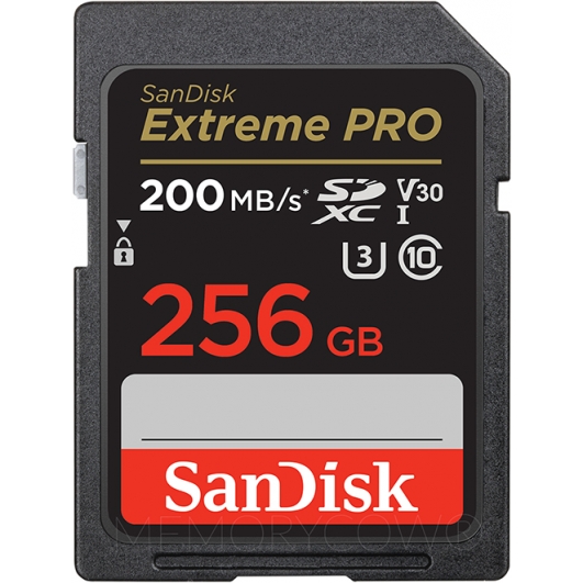 SanDisk 256GB Extreme Pro SD Card - U3, V30, Up To 200MB/s