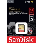 SanDisk 64GB Extreme SD Card - U3, V30, Up To 170MB/s