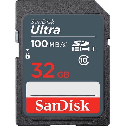 SanDisk 32GB Ultra SD Card - U1, Up To 100MB/s